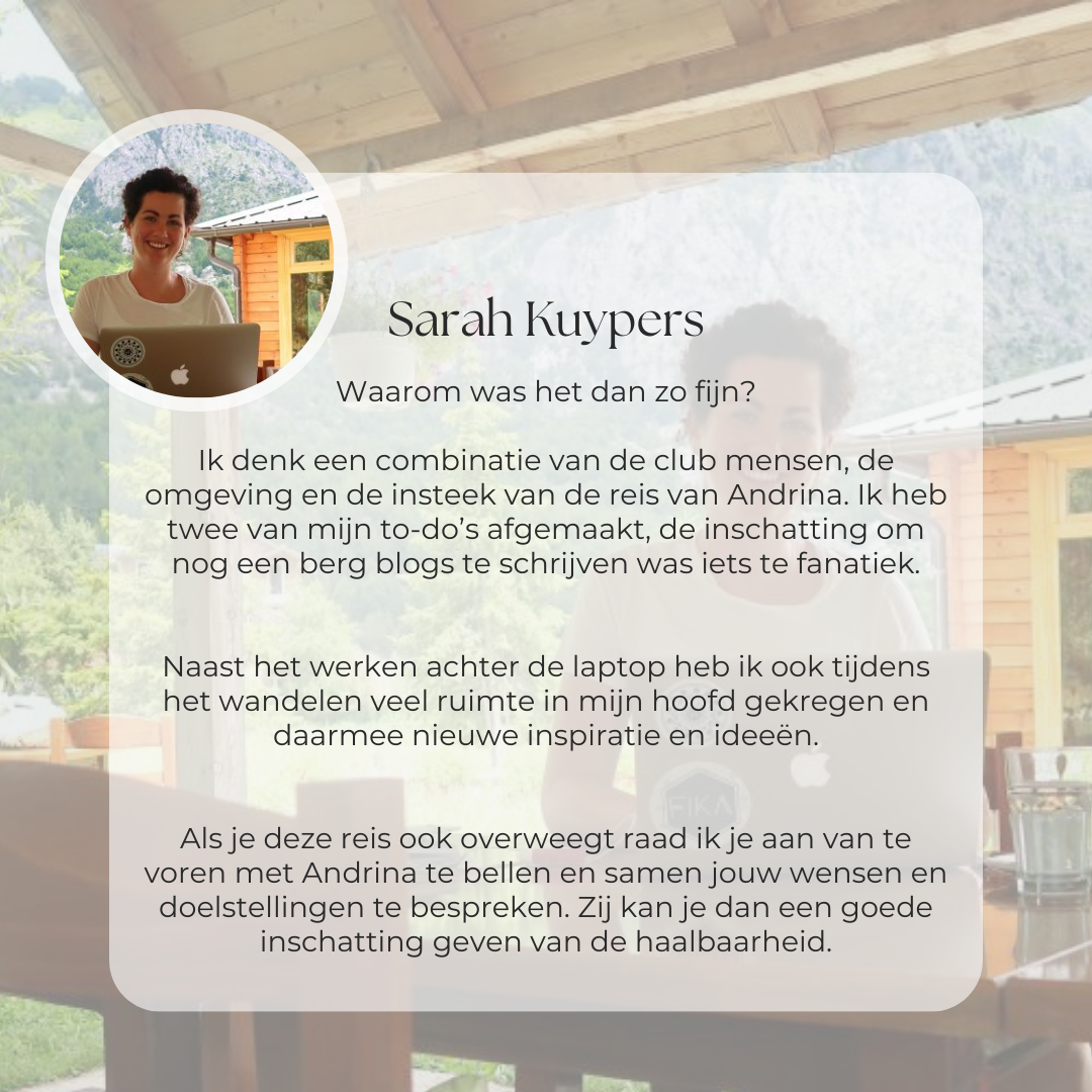 Review Ondernemersreis Albanie door Sarah Kuypers